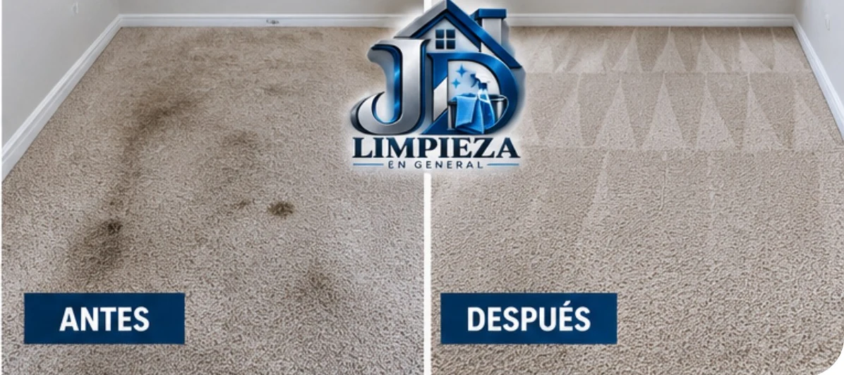 Antes y después de limpiar una moqueta
